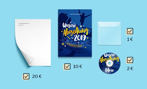 Individuelles Umschlag-Design für die Abizeitung